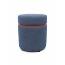 Ver imagem 3 de Puff com Cinta Superior Cobre Fosco Azul Linho - Let Móveis