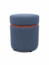 Ver imagem 3 de Puff com Cinta Superior Cobre Fosco Azul Linho - Let Móveis