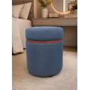 Ver imagem 1 de Puff com Cinta Superior Cobre Fosco Azul Linho - Let Móveis