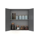 Ver imagem 2 de Armário Organizador Compacto Aéreo Apartamento 2 Portas:cinza