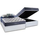 Ver imagem 1 de Cama Box Baú Casal: Colchão Molas Ensacadas Anjos MasterPocket Bluse Sea + Base CRC Courano White