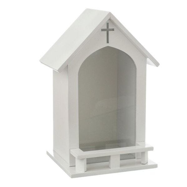 Capela Oratório com Vidro Branco para Imagem de Santo Grande de 30 cm - 1