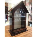Ver imagem 2 de Capela Oratório com Vidro Mogno para Imagem de Santo Grande de até 30 cm