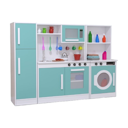 Cozinha Infantil Mdf com Geladeira, Máquina de Lavar, Pia, Fogão, Forno e Micro-ondas:menta - 2