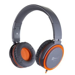 Fone de Ouvido Headphone Cinza/Laranja Alto Falantes - 1
