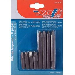 Jogo Ponteiras Bits De Impacto Longo/curto 8 Peças Waft - 2