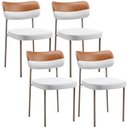 Ver imagem 1 de Kit 04 Cadeiras Decorativa para Sala de Jantar Melina Base Arena L02 Faixa Couríssimo Camel Facto Br