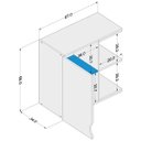 Ver imagem 4 de Kit Dormitório cama e Armário Aéreo 4 Portas Canadá Castanho/Branco - Politorno
