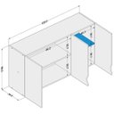 Ver imagem 3 de Kit Dormitório cama e Armário Aéreo 4 Portas Canadá Castanho/Branco - Politorno