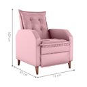 Ver imagem 2 de Poltrona Reclinável do Papai Ben Veludo Turkey Rosa