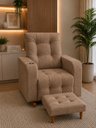 Ver imagem 2 de Poltrona de Amamentação Paris com Balanço e Puff Suede Premium | Conforto, Elegância e Qualidade