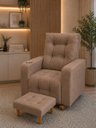 Ver imagem 5 de Poltrona de Amamentação Paris com Balanço e Puff Suede Premium | Conforto, Elegância e Qualidade
