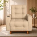 Ver imagem 4 de Poltrona de Amamentação Paris com Balanço e Puff Suede Premium | Conforto, Elegância e Qualidade