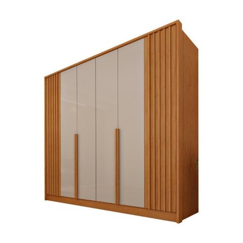 Guarda-Roupa Casal com 6 Portas e 4 Gavetas 244cm Multimóveis CR35490 Cinamomo/Off White