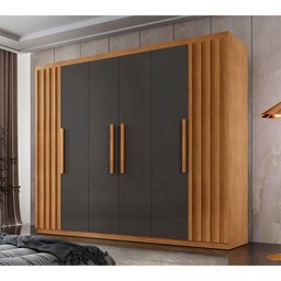 Guarda Roupa Casal Roma Mdf 6 Portas e 2 Gavetas Moderna - 1