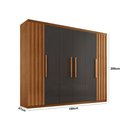 Ver imagem 4 de Guarda Roupa Casal Roma Mdf 6 Portas e 2 Gavetas Moderna