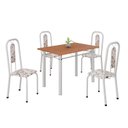 Ver imagem 2 de Conjunto Sala de Jantar com 4 Cadeiras Lívia Branco/Arabesco/Marrom