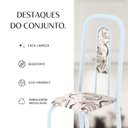 Ver imagem 6 de Conjunto Sala de Jantar com 4 Cadeiras Lívia Branco/Arabesco/Marrom