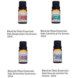4 Óleos Essenciais Via Aroma para Criança Dormir Comer Acalmar e Respirar Melhor 10ml - 4