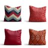 Conjunto de 4 almofadas Geometricos Vermelho 42x42 com enchimento Atelier Valverde - 1