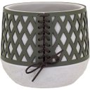 Ver imagem 1 de Vaso Decorativo Enfeite Casa Cimento 18x14x14cm Verde Cachepô