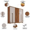 Guarda Roupa Casal 6 Portas 4 Gavetas 268cm Meyer Freijó Off White Caemmun - 8