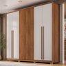 Guarda Roupa Casal 6 Portas 4 Gavetas 268cm Meyer Freijó Off White Caemmun - 9