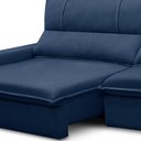 Ver imagem 7 de Sofá Retrátil Reclinável para Sala 3 Lugares 250cm Aisha F04 Veludo Azul - Lyam Decor