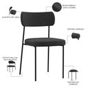 Ver imagem 3 de Cadeira Decorativa Estofada para Sala de Jantar Melina F01 Linho Chumbo - Lyam Decor