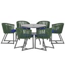 Ver imagem 1 de Mesa e 6 Cadeiras e Noronha Preto E10 Trama Original Verde
