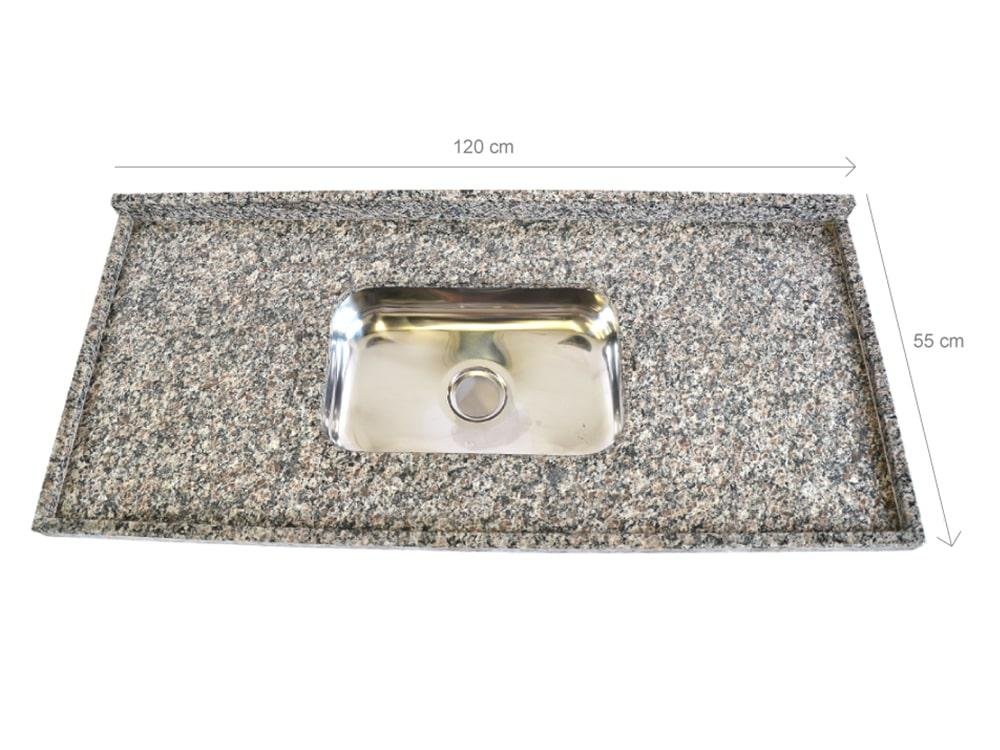 Pia de Granito para Cozinha Levorato Itabira – 120x55cm – Granito Ocre Itabira - 11