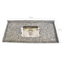 Pia de Granito para Cozinha Levorato Itabira – 120x55cm – Granito Ocre Itabira - 11