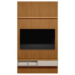 Painel Ripado para TV 60 Pol. com Bancada 141cm Prime Plus L06 Nature/Off White - Mpozenato - 1