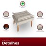 Puff para Sala e Quarto Madeira Decorativo Opala Suede Bege - 3