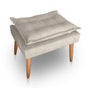 Ver imagem 1 de Puff para Sala e Quarto Madeira Decorativo Opala Suede Bege