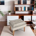 Ver imagem 2 de Puff para Sala e Quarto Madeira Decorativo Opala Suede Bege