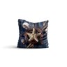 Almofada nautica Timão e Estrela 42x42 com enchimento Atelier Valverde - 1