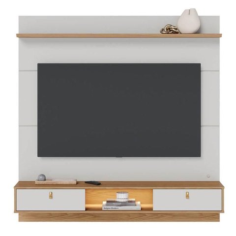Painel para Tv Home Suspenso Bali 1.6 Off White Matte Freijó – Colibri