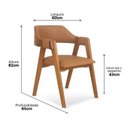 Ver imagem 3 de Kit 4 Cadeiras de Jantar Estofadas em Madeira Maciça e Corino Dalia Marrom/Caramelo