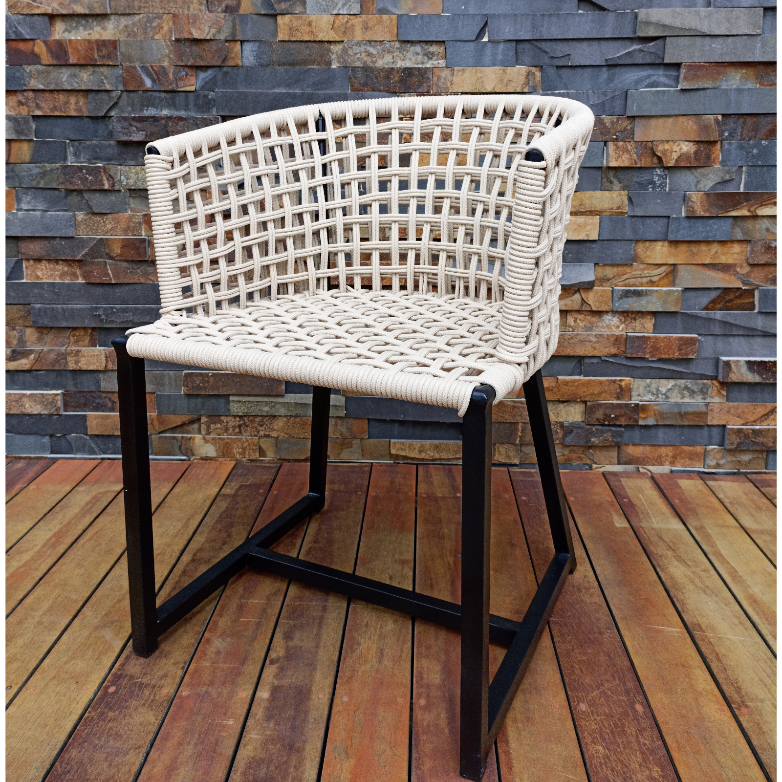 Cadeira Poltrona de Alumínio em Corda Náutica - 4