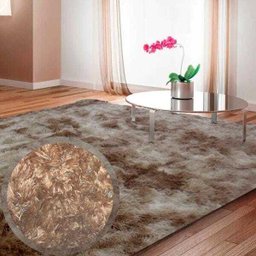 Tapete Muito Peludo Aconchego 2,00Mx2,50M Tabaco Casa Dona - 4