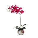 Ver imagem 1 de Arranjo No Vaso Prata Flores Artificial Orquideas Vermelha