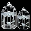 Ver imagem 2 de Gaiola Decorativa Provençal - Kit com 2 Gaiolas Branca - 24 e 19 cm