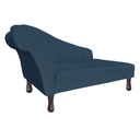 Ver imagem 4 de Recamier Divã para Sala Cecilia Pés Retro Tabaco 1.60cm Veludo Azul Marinho - Incasa Decor