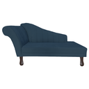 Ver imagem 1 de Recamier Divã para Sala Cecilia Pés Retro Tabaco 1.60cm Veludo Azul Marinho - Incasa Decor