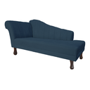 Ver imagem 3 de Recamier Divã para Sala Cecilia Pés Retro Tabaco 1.60cm Veludo Azul Marinho - Incasa Decor