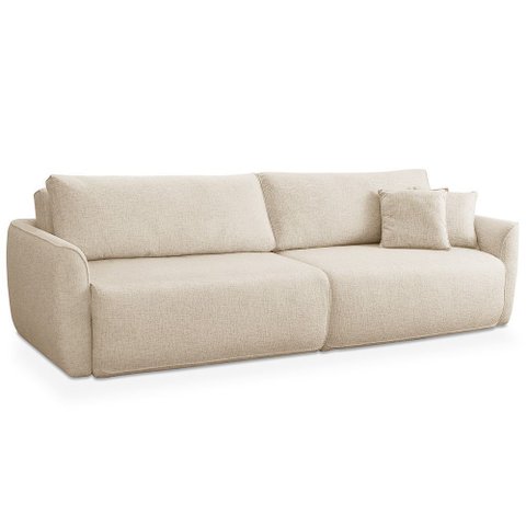 Sofá Cama Retrátil 4 Lugares para Sala de Estar 270cm Malva F04 Linho Bege - Lyam Decor
