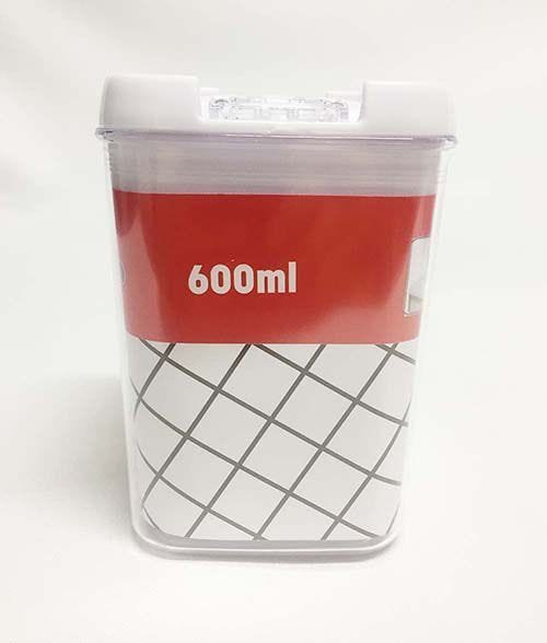 Pote Hermético Quadrado Acrílico 600 ml - Conjunto com 4 - 2