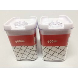 Pote Hermético Quadrado Acrílico 600 ml - Conjunto com 4 - 3