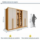 Ver imagem 3 de Guarda Roupa Casal 6 Portas Vidro Refleta e 6 Gavetas 100% MDF Imperiale Premium Yescasa